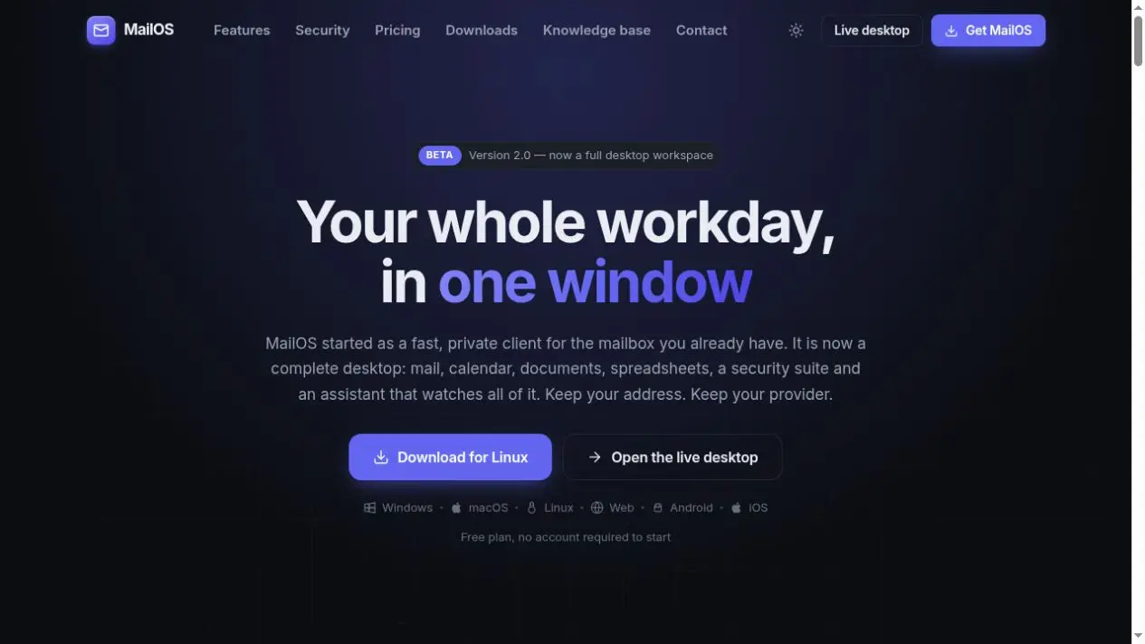 MailOS prototype preview